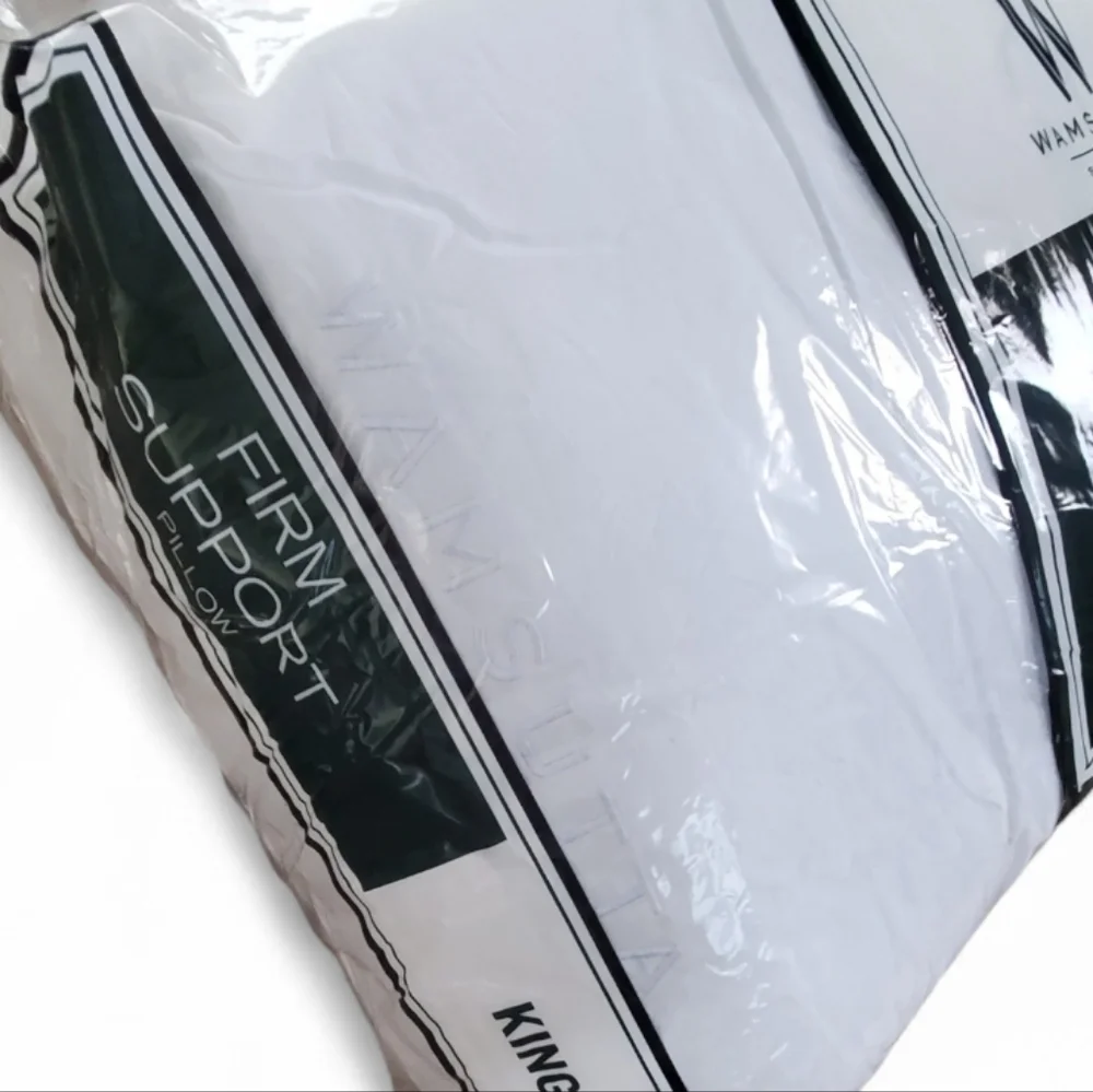 New Authentic Wamsutta Firm Support Pillow - Classic White. King Size.